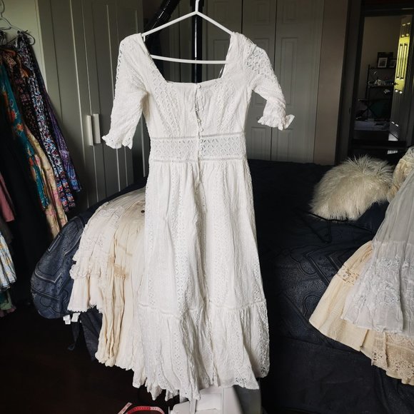 Lace Cotton Embroidered Dress - Picture 3 of 7